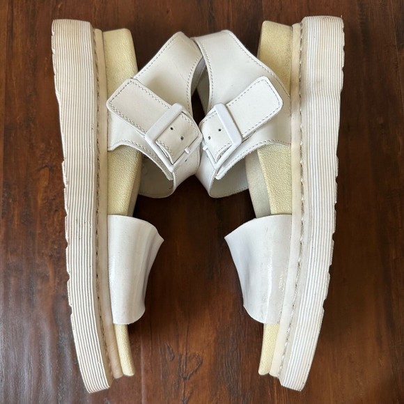 DR. MARTENS Romi Chunky Platform Ankle Strap Sandal White Patent Leather - Picture 6 of 12